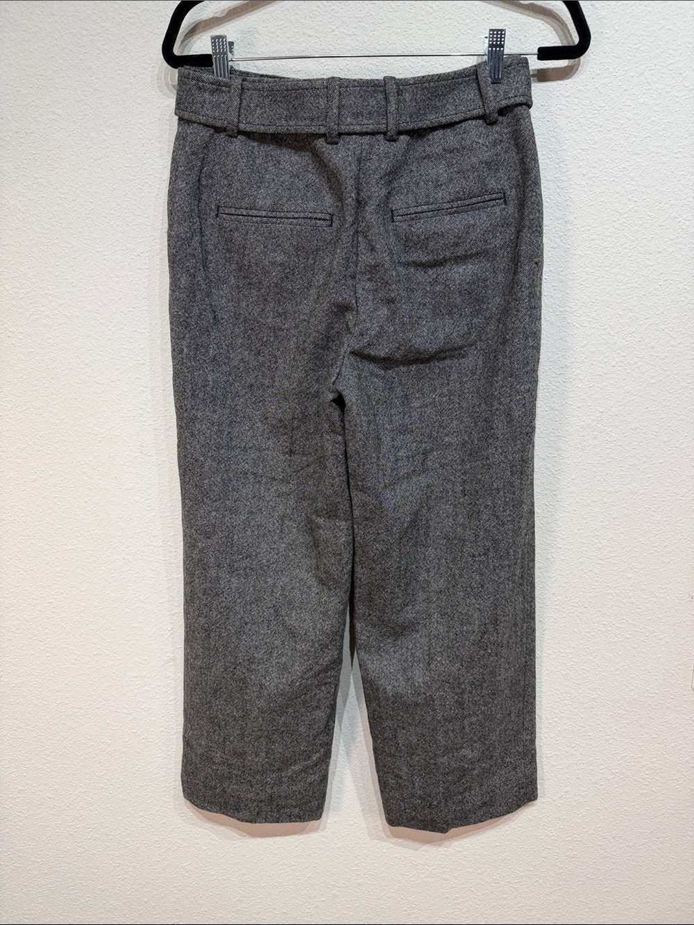 Club Monaco Gray Wool Blend Belted Cropped Trousers Pants Size 2 - Picture 3 of 10